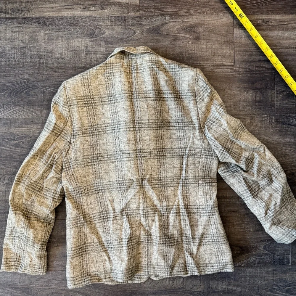 Classic Beige Plaid Blazer for Men